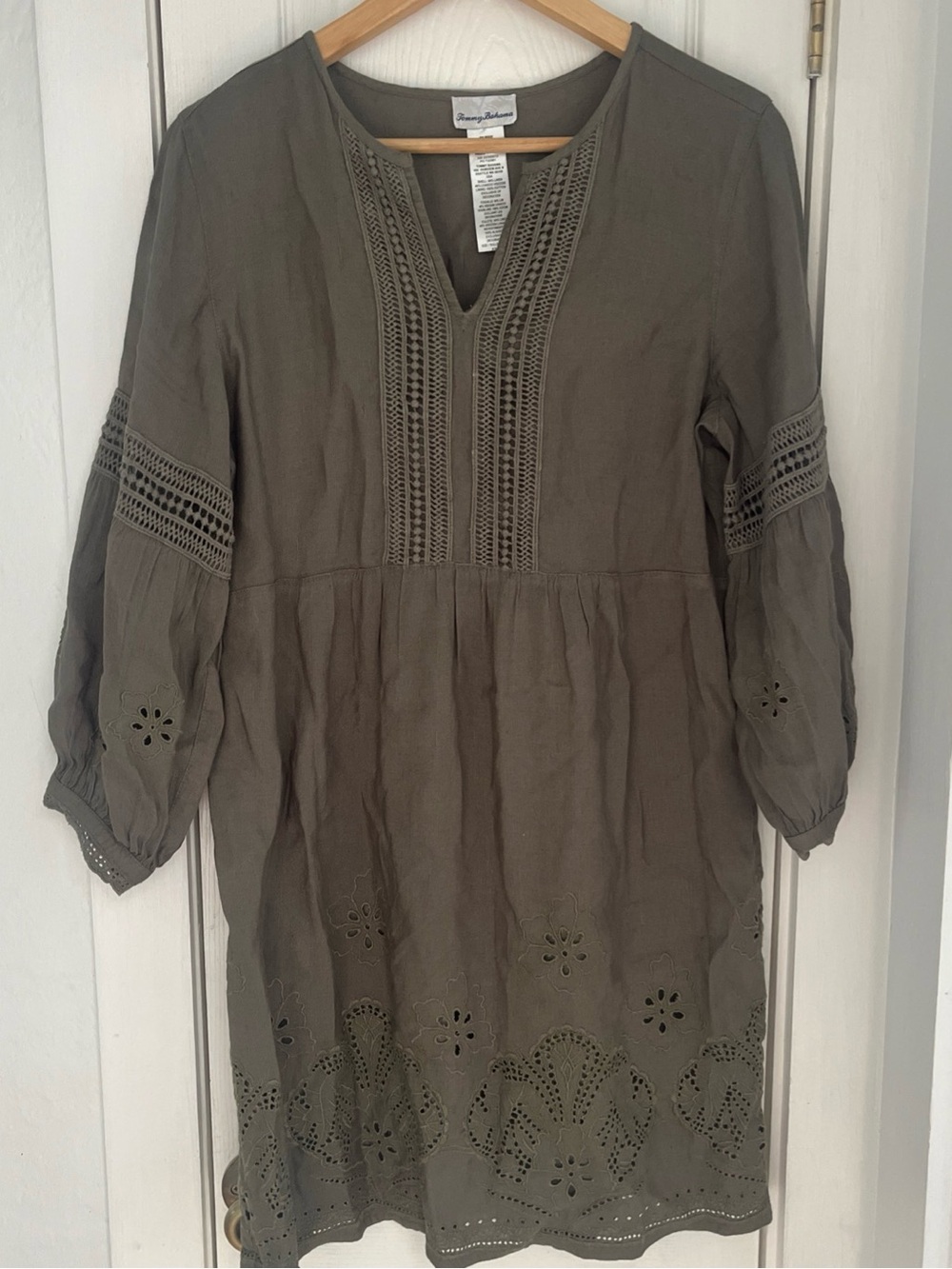 Tommy Bahama Olive Eyelet Tunic Dress